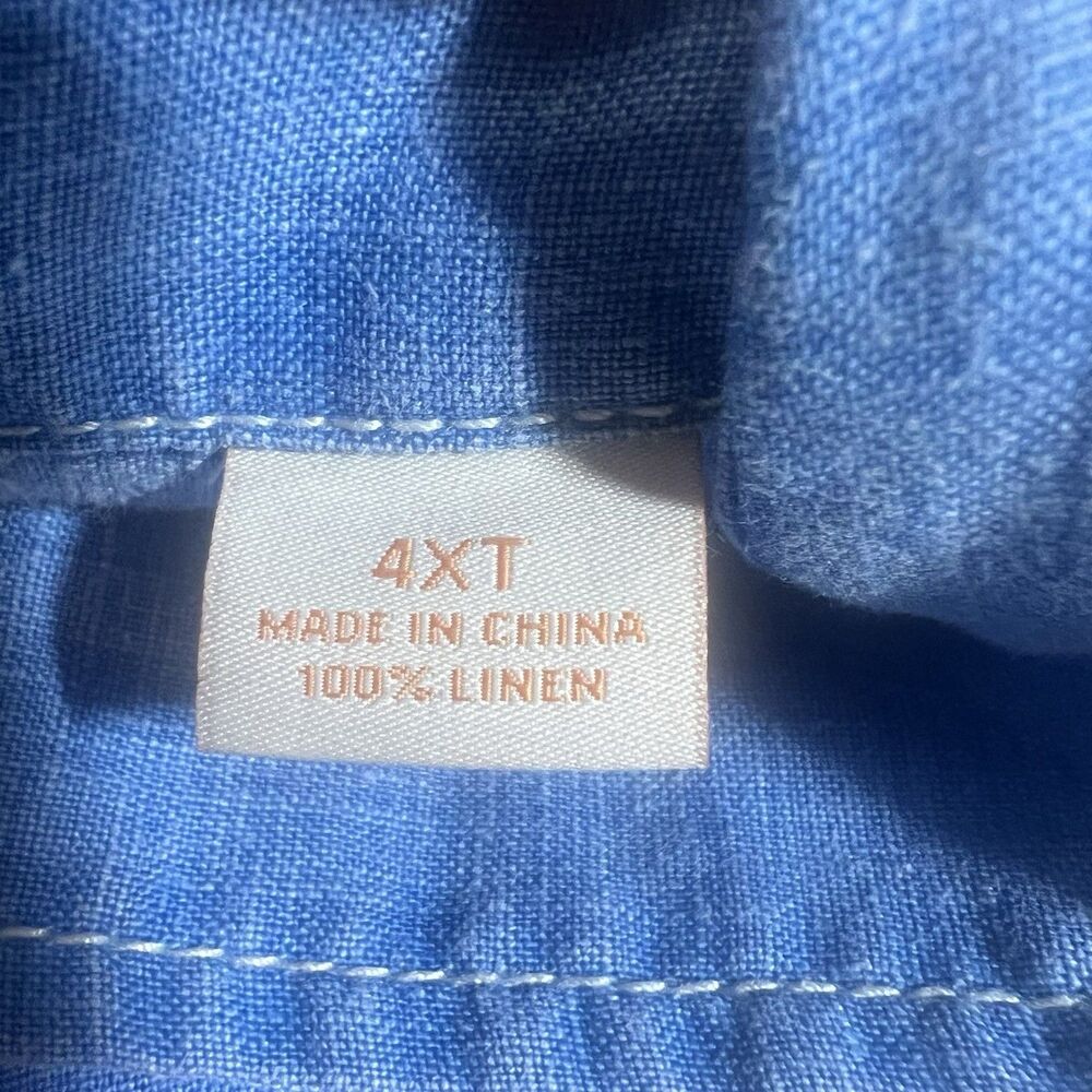 Tommy Bahama Relax 100% Linen Button Front Short Sleeve Camp Shirt Men's 4XT - Picture 9 of 10